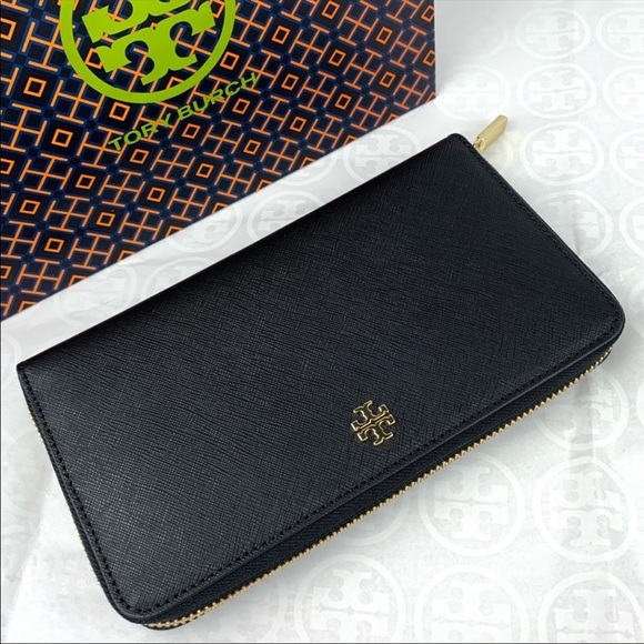 Tory Burch Handbags - Tory Burch Emerson Leather Zip Around Wallet